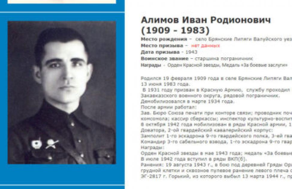 Разыскиваются родственники солдата Ивана Алимова для передачи его портрета времен Великой Отечественной