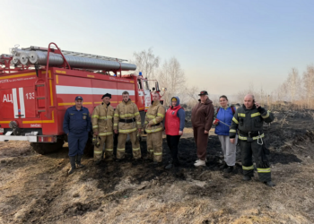 Пожарные и патрульная группа ликвидировали термоточку в Шибковском сельсовете около деревни Евсино 21 апреля. Фото Инны Абритановой